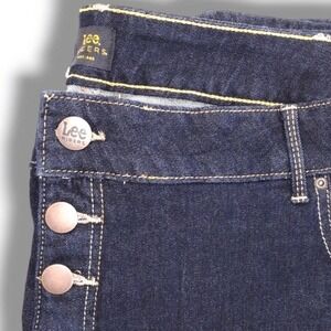 Lee Riders Womens Jean Sz 26W Straight Leg 5 Button‎ Front Dark Classic Western